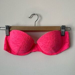 PINK multi-way neon pink bra 34B
